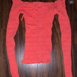 Stretchy coral top from Rue21, size XS